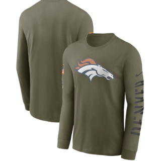 Men's Denver Broncos Olive 2022 Salute To Service Long Sleeve T-Shirt