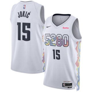 Men's Denver Nuggets #15 Nikola Jokić White 2024 25 City Edition Stitched Basketball Jersey