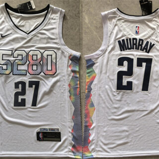 Men's Denver Nuggets #27 Jamal Murray White 2024 City Edition Stitched Basketball Jersey
