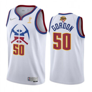 Men's Denver Nuggets #50 Aaron Gordon White 2023 Finals Earned Edition Stitched Basketball Jersey