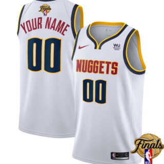 Men's Denver Nuggets Active Player Custom White 2023 Finals Association Edition Stitched Basketball Jersey