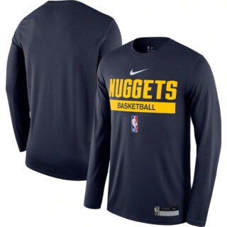 Men's Denver Nuggets Navy 2022 23 Legend On-Court Practice Performance Long Sleeve T-Shirt