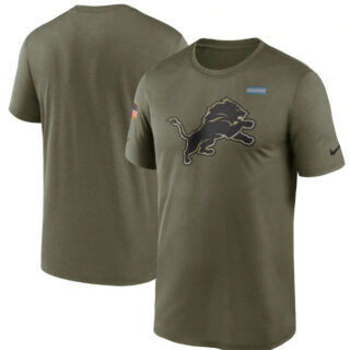 Men's Detroit Lions 2021 Olive Salute To Service Legend Performance T-Shirt