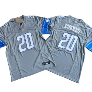Men's Detroit Lions #20 Barry Sanders Grey 2023 F.U.S.E. Vapor Untouchable Limited Stitched Jersey