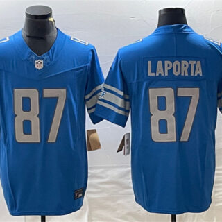 Men's Detroit Lions #87 Sam LaPorta Blue 2023 F.U.S.E. Vapor Untouchable Limited Stitched Jersey