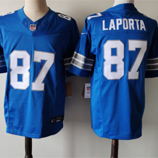 Men's Detroit Lions #87 Sam LaPorta Blue 2024 F.U.S.E. Vapor Limited Stitched Jersey