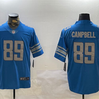 Men's Detroit Lions #89 Dan Campbell Blue Vapor Untouchable Limited Stitched Football Jersey