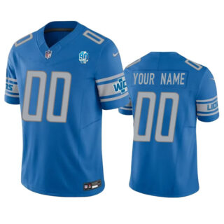 Men's Detroit Lions Active Player Custom Blue 2023 F.U.S.E. 90th Anniversary Vapor Untouchable Limited Stitched Jersey