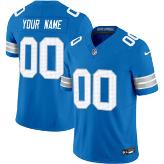 Men's Detroit Lions Active Player Custom Blue 2024 F.U.S.E. Vapor Limited Stitched Jersey