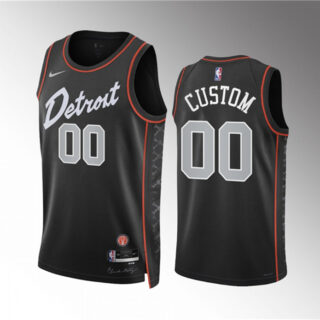 Men's Detroit Pistons Active Player Custom Black 2023-24 City Edition Stitched Basketball Jersey