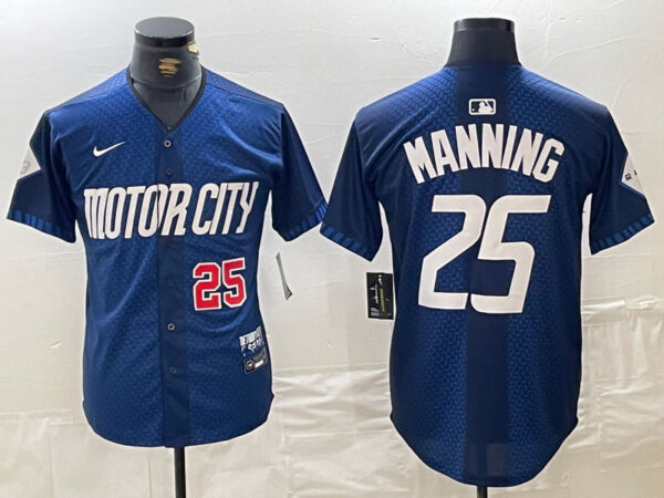 Men's Detroit Tigers #25 Matt Manning 2024 Navy City Connect Cool Base Limited Stitched Jerseys