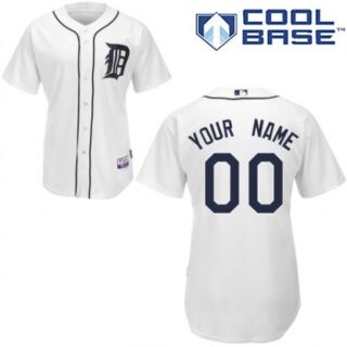 Men's Detroit Tigers Home White Customized Jersey