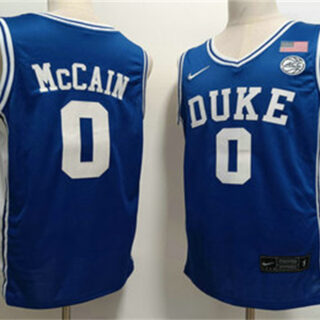 Men's Duke Blue Devils #0 Jared McCAIN Blue College Basketball Jersey