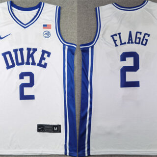 Men's Duke Blue Devils #2 Cooper Flagg White Stitched Basketball Jersey