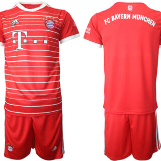 Men's FC Bayern Munich Blank 22 23 Red Home Soccer Jersey Suit