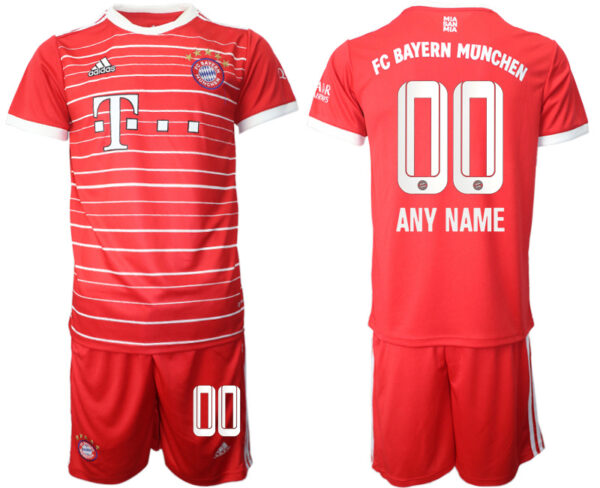 Men's FC Bayern Munich Custom 22 23 Red Home Soccer Jersey Suit