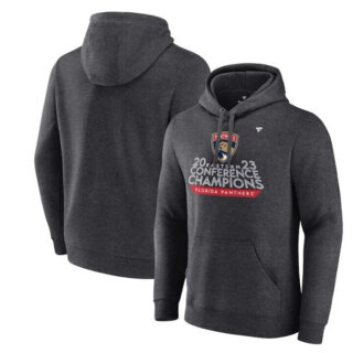 Men's Florida Panthers Heather Charcoal 2023 Eastern Conference Champions Locker Room Pullover Hoodie