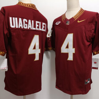 Men's Florida State Seminoles #4 DJ Uiagalelei Red 2023 F.U.S.E Stitched Jersey