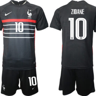 Men's France #10 Zidane Black Home Soccer Jersey Suit