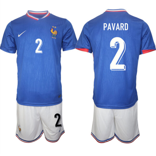 Men's France #2 Benjamin Pavard Blue 2024-25 Home Soccer Jersey