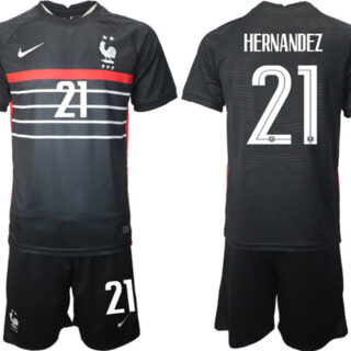 Men's France #21 Hernandez Black Home Soccer Jersey Suit