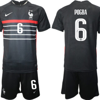 Men's France #6 Pogba Black 2022 FIFA World Cup Home Soccer Jersey Suit