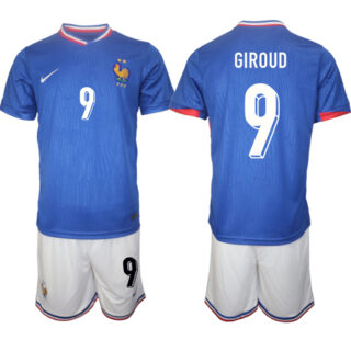 Men's France #9 Olivier Giroud Blue 2024-25 Home Soccer Jersey