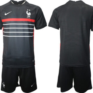 Men's France Blank Black 2022 FIFA World Cup Home Soccer Jersey Suit