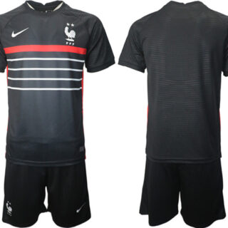 Men's France Blank Black Home Soccer Jersey Suit