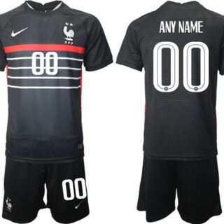 Men's France Custom Black Home Soccer Jersey Suit