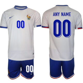 Men's France Custom White 2024-25 Away Soccer Jersey