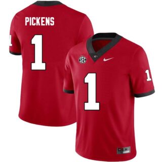 Men's Georgia Bulldogs #1 George Pickens Red Stitched Football Jersey