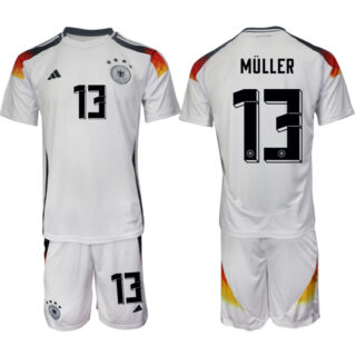 Men's Germany #13 Thomas Muller White 2024-25 Home Soccer Jersey