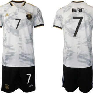 Men's Germany #7 Havertz White Home Soccer Jersey Suit
