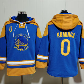 Men's Golden State Warriors #0 J. Kuminga Blue Yellow Lace-Up Pullover Hoodie
