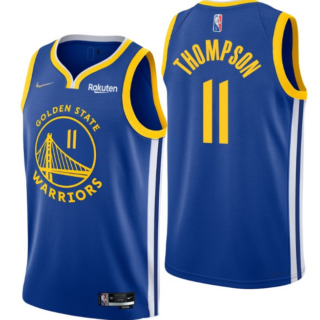 Men's Golden State Warriors #11 Klay Thompson 2022 Royal 75th Anniversary Stitched Jersey