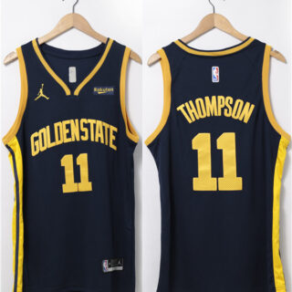 Men's Golden State Warriors #11 Klay Thompson Black Stitched Jersey