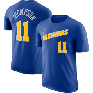 Men's Golden State Warriors #11 Klay Thompson Blue 2022 23 Name & Number T-Shirt