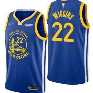 Men's Golden State Warriors #22 Andrew Wiggins 2022 Royal 75th Anniversary Stitched Jersey