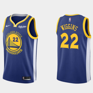 Men's Golden State Warriors #22 Andrew Wiggins Blue Stitched Basketball Jersey