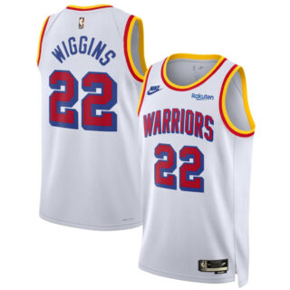 Men's Golden State Warriors #22 Andrew Wiggins White 2024 25 Classic Edition Stitched Basketball Jersey