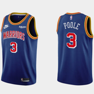 Men's Golden State Warriors #3 Jordan Poole Royal Stitched Basketball Jersey