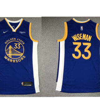 Men's Golden State Warriors #33 James Wiseman Blue 2019 Nike Swingman NEW Rakuten Logo Stitched NBA Jersey