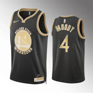 Men's Golden State Warriors #4 Moses Moody Black 2024 Select Series Stitched Basketball Jersey