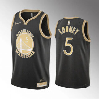 Men's Golden State Warriors #5 Kevon Looney Black 2024 Select Series Stitched Basketball Jersey