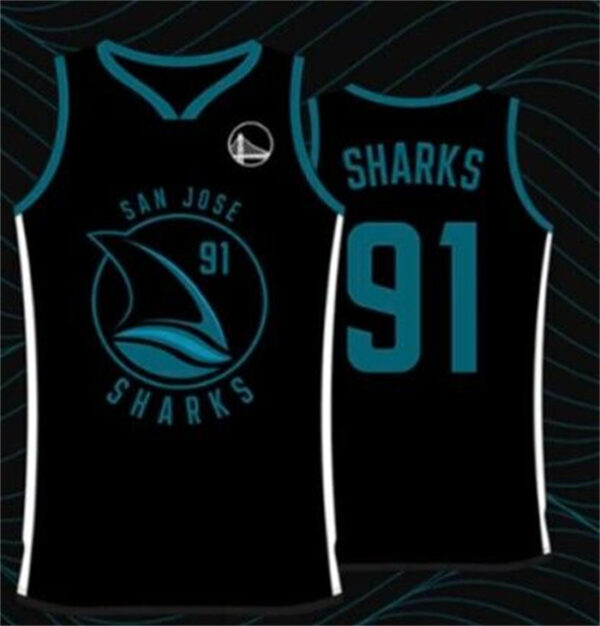 Men's Golden State Warriors X San Jose Sharks #91 Black Basketball Jersey