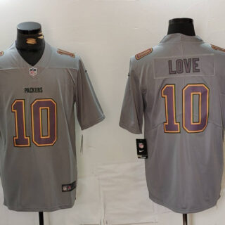 Men's Green Bay Packers #10 Jordan Love Gray Fashion Vapor Limited Stitched Football Jersey