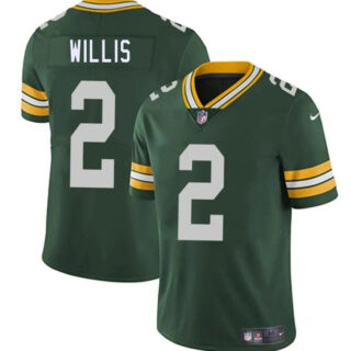 Men's Green Bay Packers #2 Malik Willis Green Vapor Limited Stitched Football Jersey