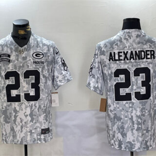 Men's Green Bay Packers #23 Jaire Alexander 2024 F.U.S.E Arctic Camo Salute To Service Limited Stitched Football Jersey