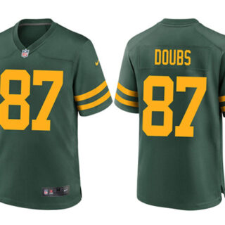 Men's Green Bay Packers #87 Romeo Doubs Green Stitched Game Jersey